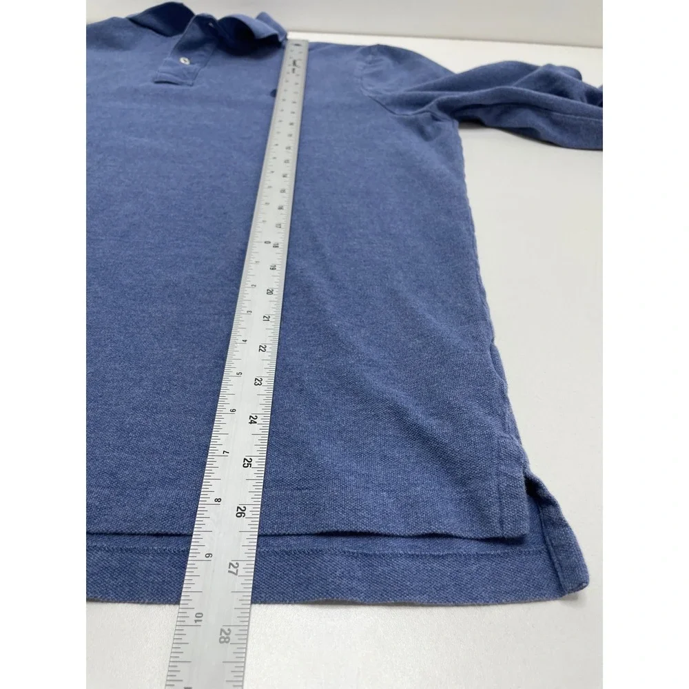 Polo Ralph Lauren Mens XL Classic Fit Long Sleeve Polo Shirt Heather Blue Cotton